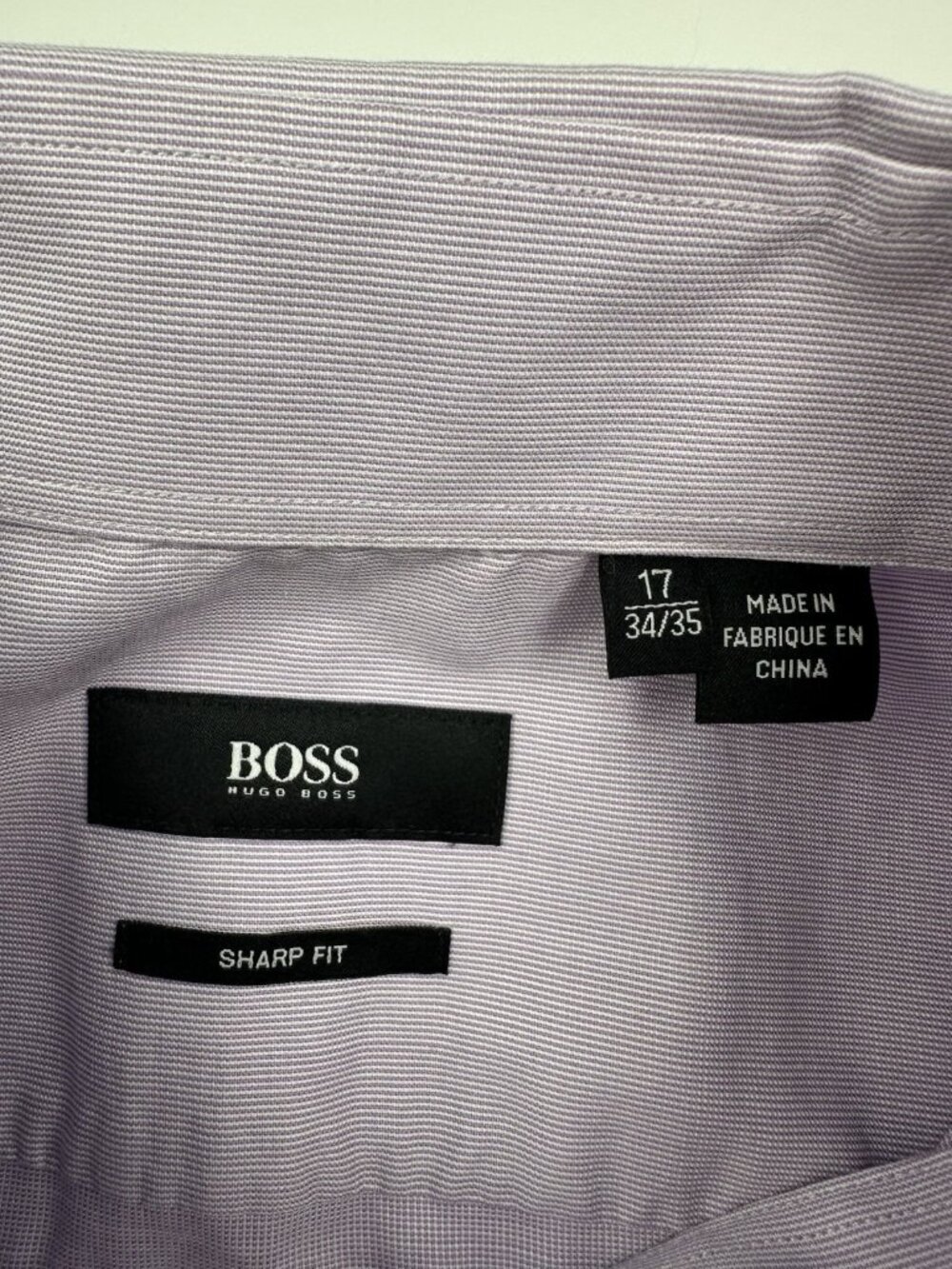 Hugo Boss Dress Shirt Mens 17 34/35 Purple Sharp Fit Button Up - Picture 4 of 8